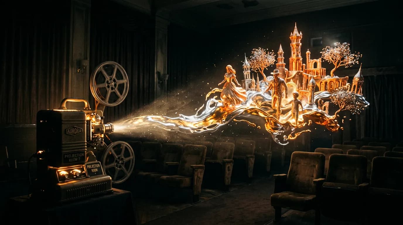 Glowing neon ceiling fan with orange fire and sparks in dark industrial setting