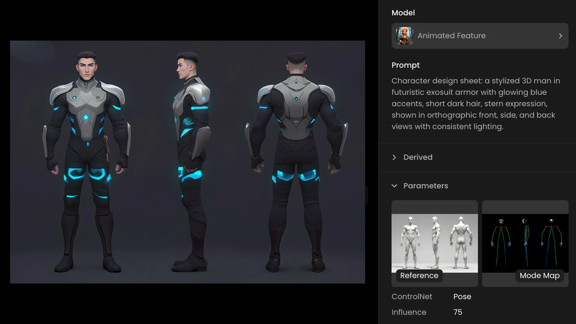 ControlNet Pose mode For Character Turnarounds