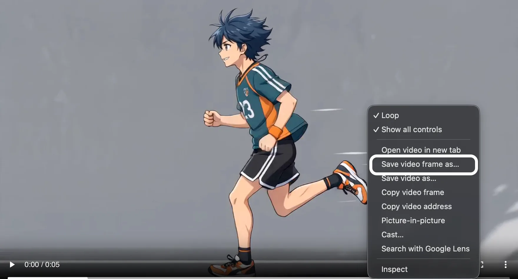 Anime boy character running in sports jersey number 3, dynamic action pose with athletic shoes and determined expression