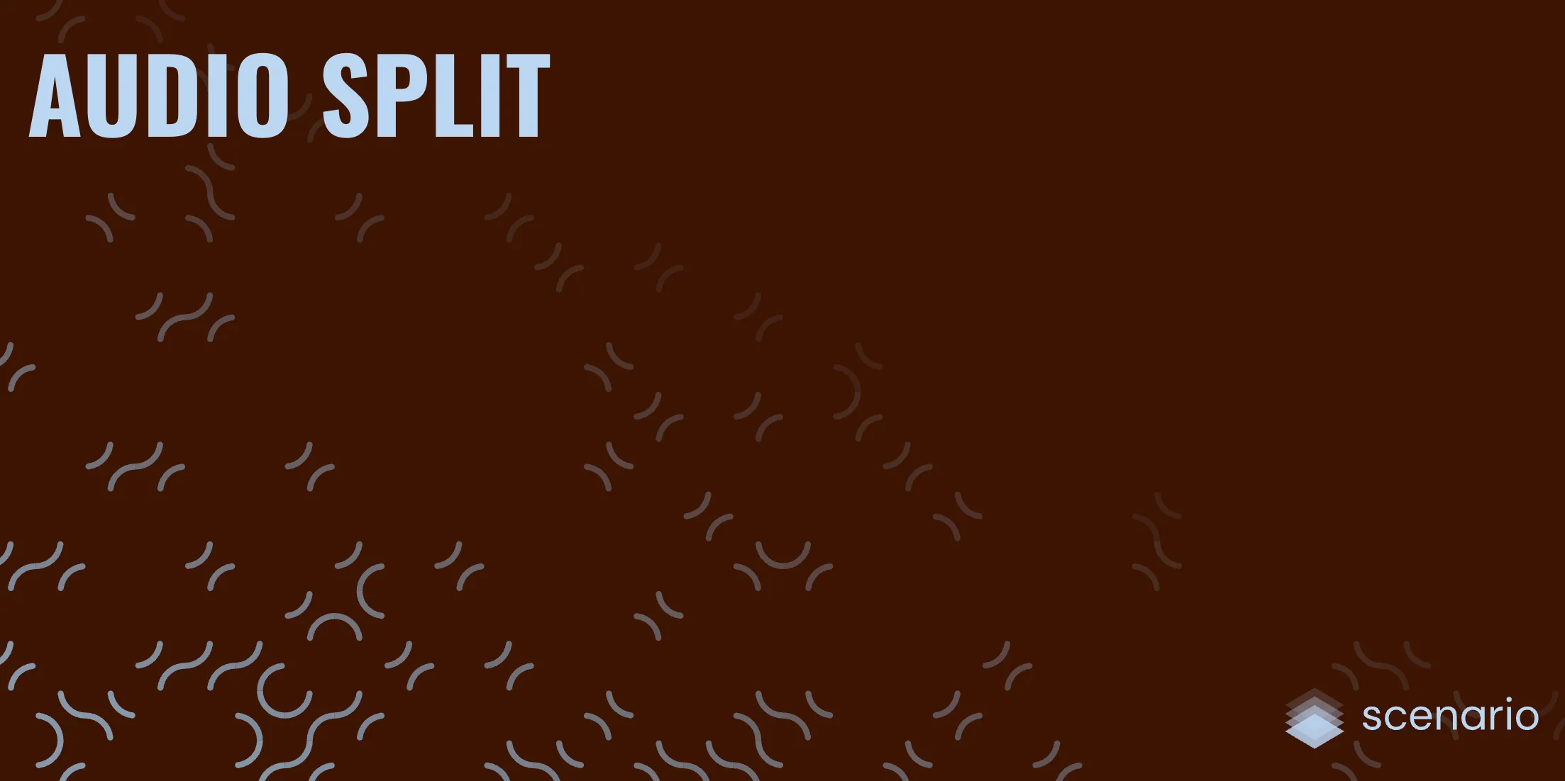 Audio Split professional audio editing software interface with brown background and sound wave visualization