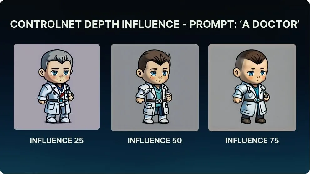 Impact of ControlNet Depth influence