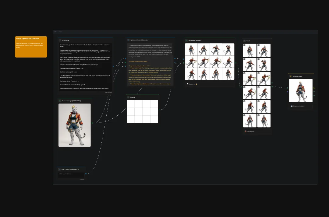 Character design pose sheet showing multiple action poses and animations for a futuristic armored character with weapon reference guides