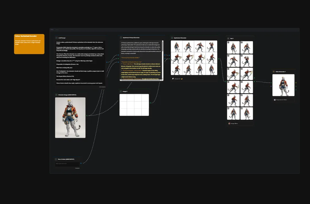 Character design process flowchart showing armor-clad warrior concept art with multiple pose variations and design iterations for video game development