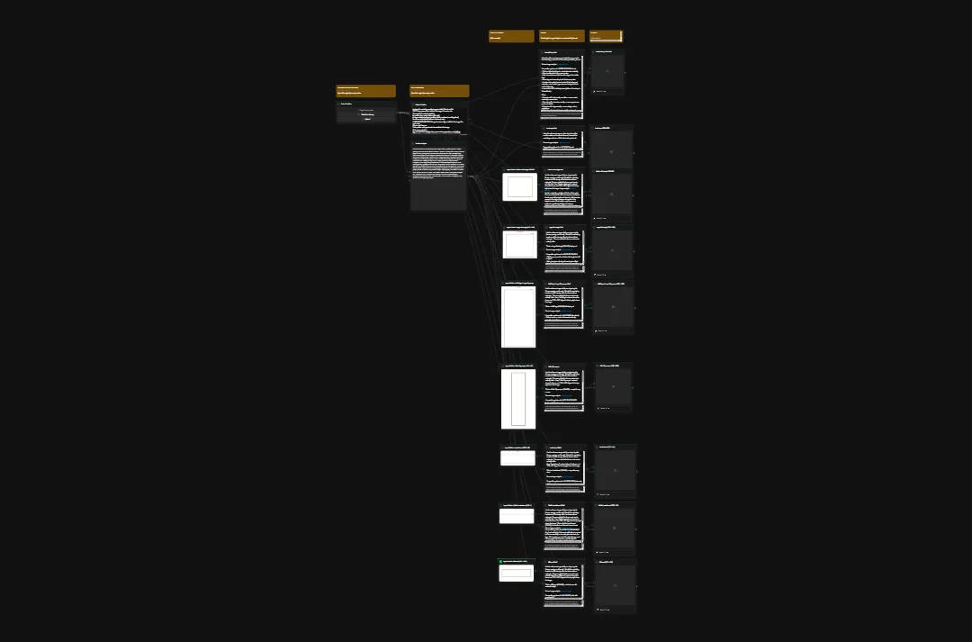 Dark website design layout with gold headers, white content boxes, and black text sections showing UI/UX wireframe mockup