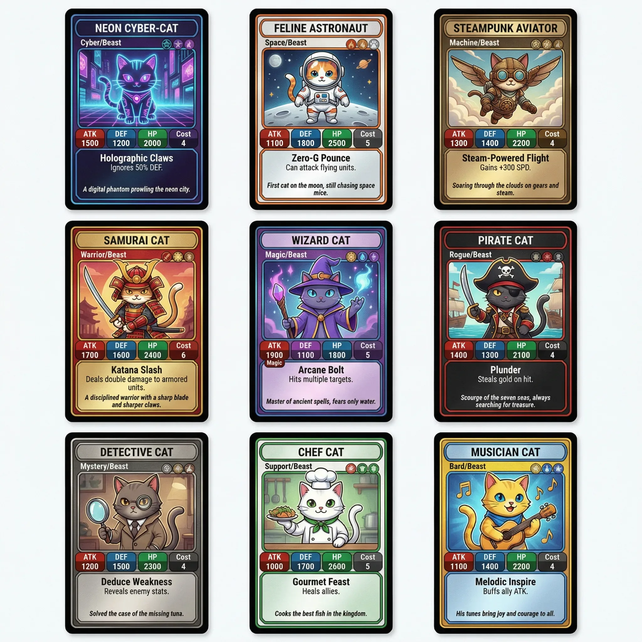 a close up of a bunch of cards with different designs