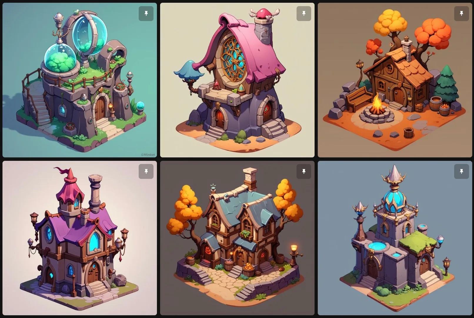 Isometric Buildings Generated On Scenario