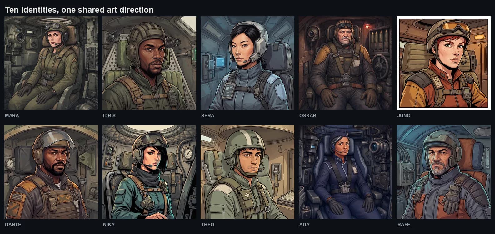 Ten commanders, ten interiors, one art direction.