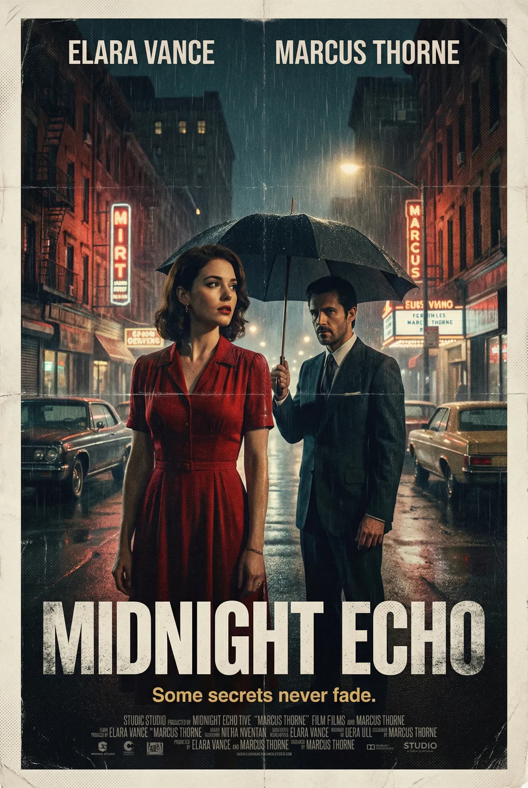 there is a poster of a man and woman walking in the rain