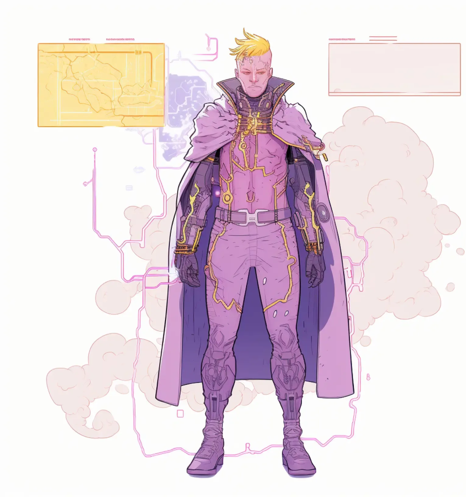 A female character in futuristic attire