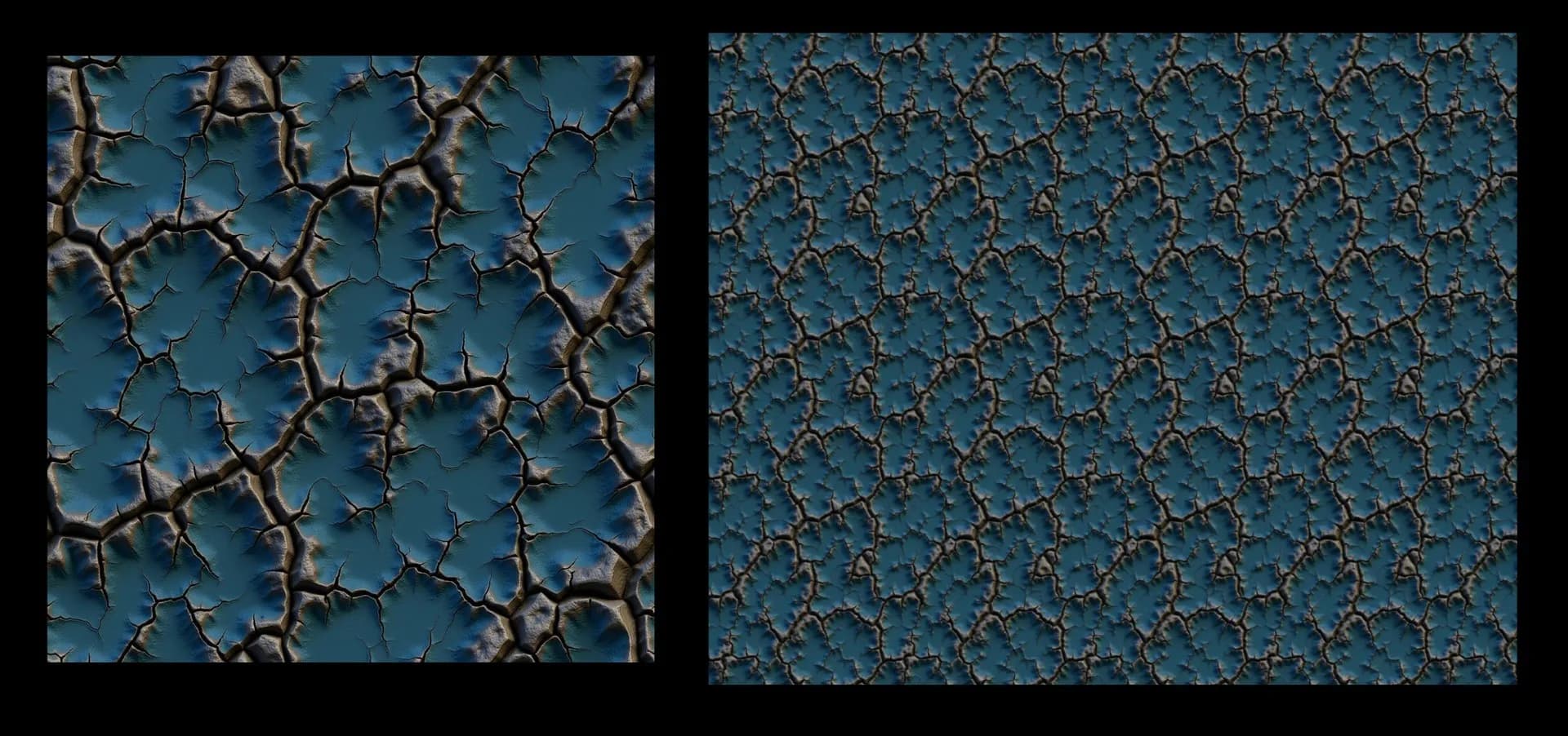 Original Texture Generated on Scenario Alongside Its Seamless Repeatable Version