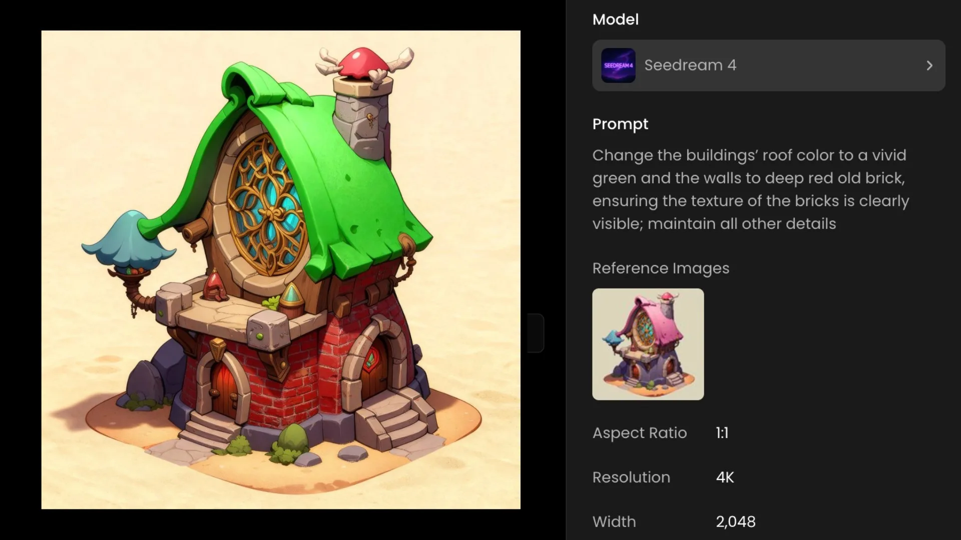 An Isometric Building Transformation Using Seedream On Scenario