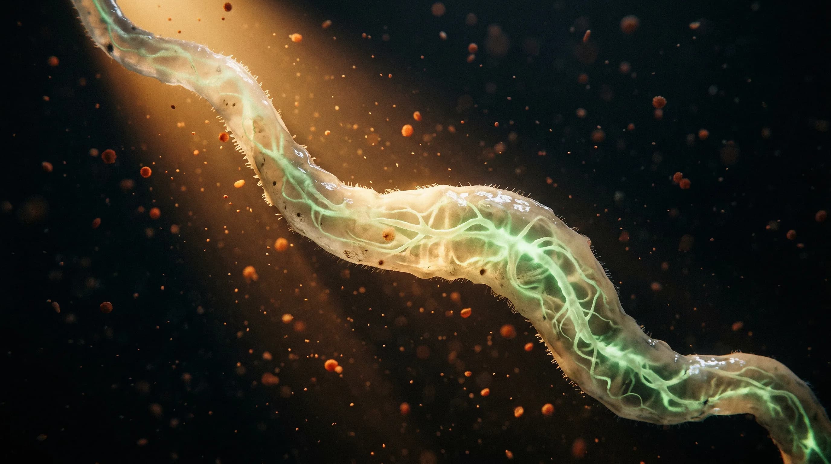 Amoeba-like organism floating