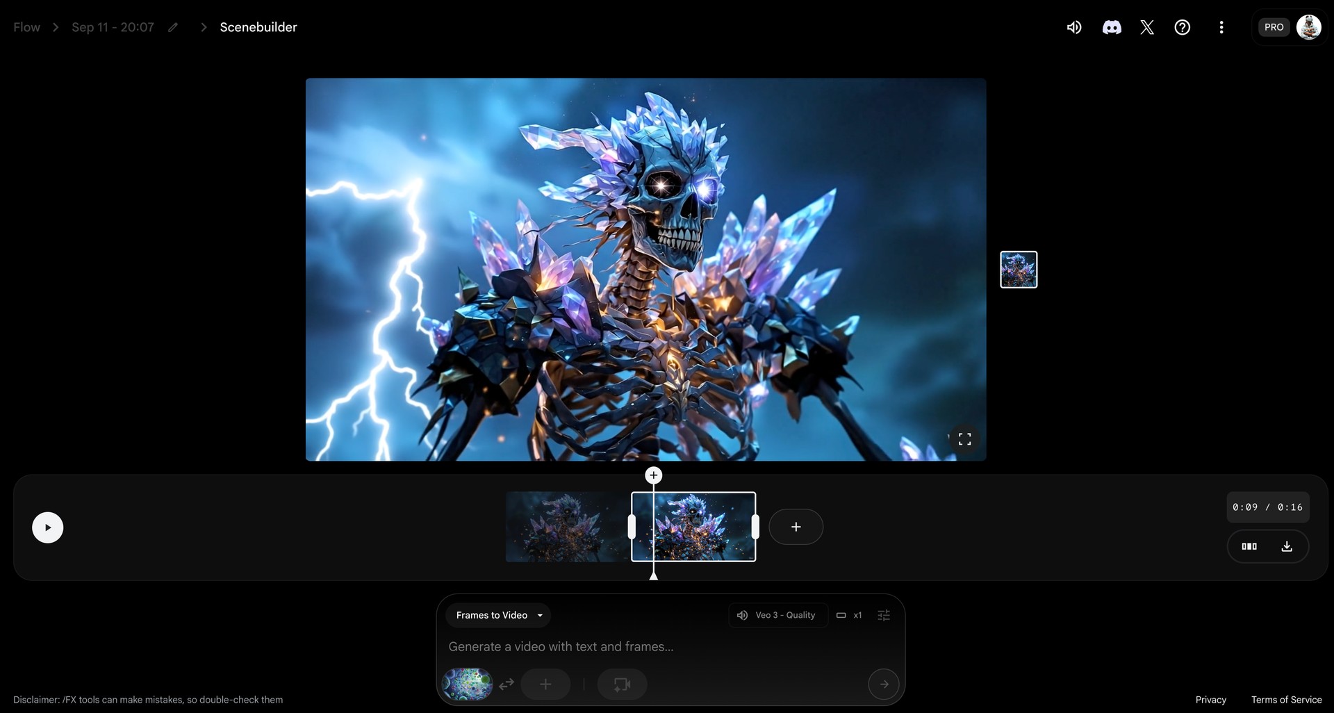 Google Flow’s interface