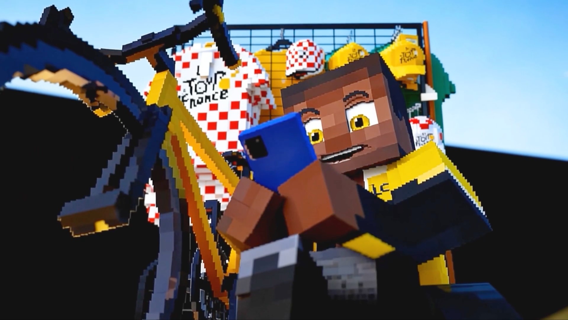 A minecraft inspired scene created using Scenario, used for the Fastory trailer