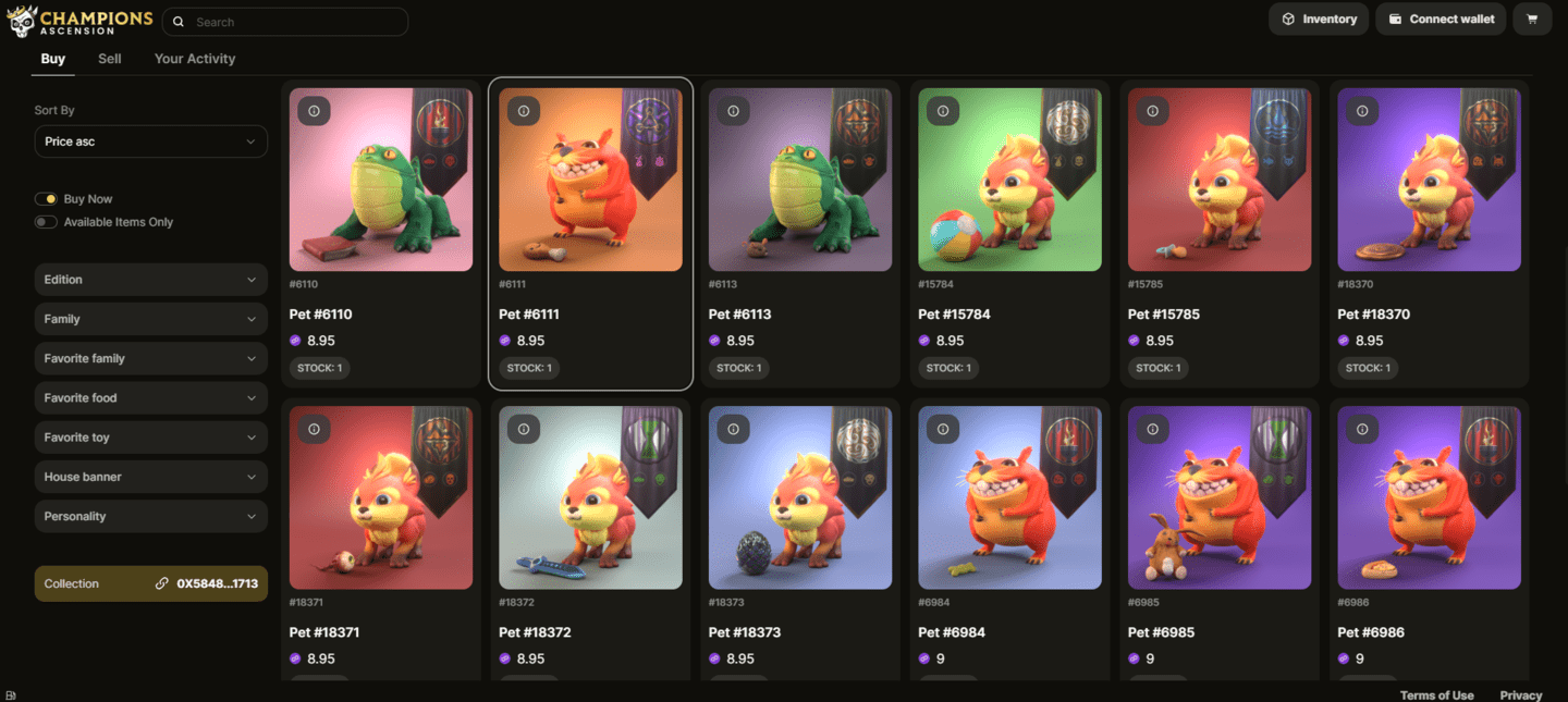 Sequence Lootbox demo - Dungeon Minter