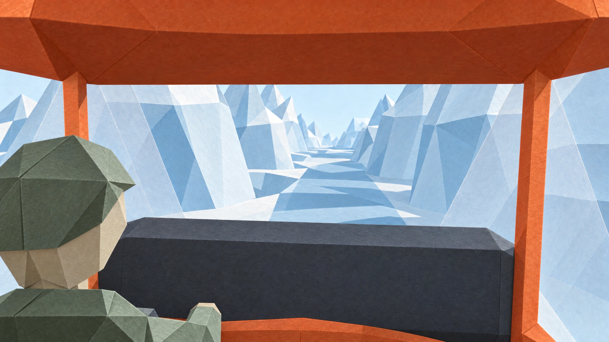 Stylized reference: Cockpit to glacier