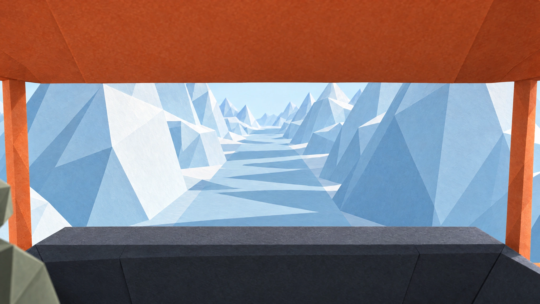 Stylized reference: Cockpit to glacier