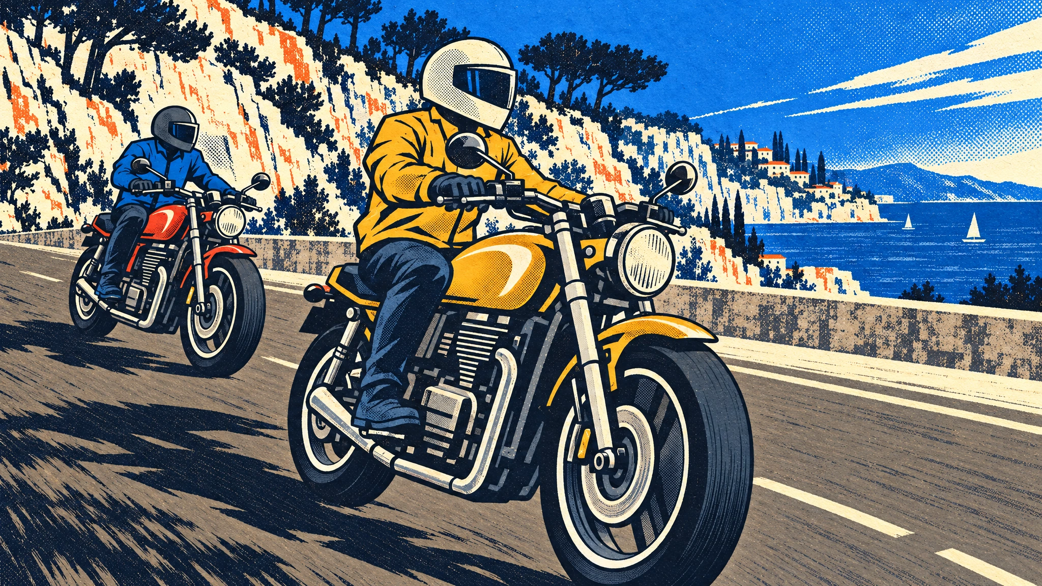 Stylized reference: Rider-side arc