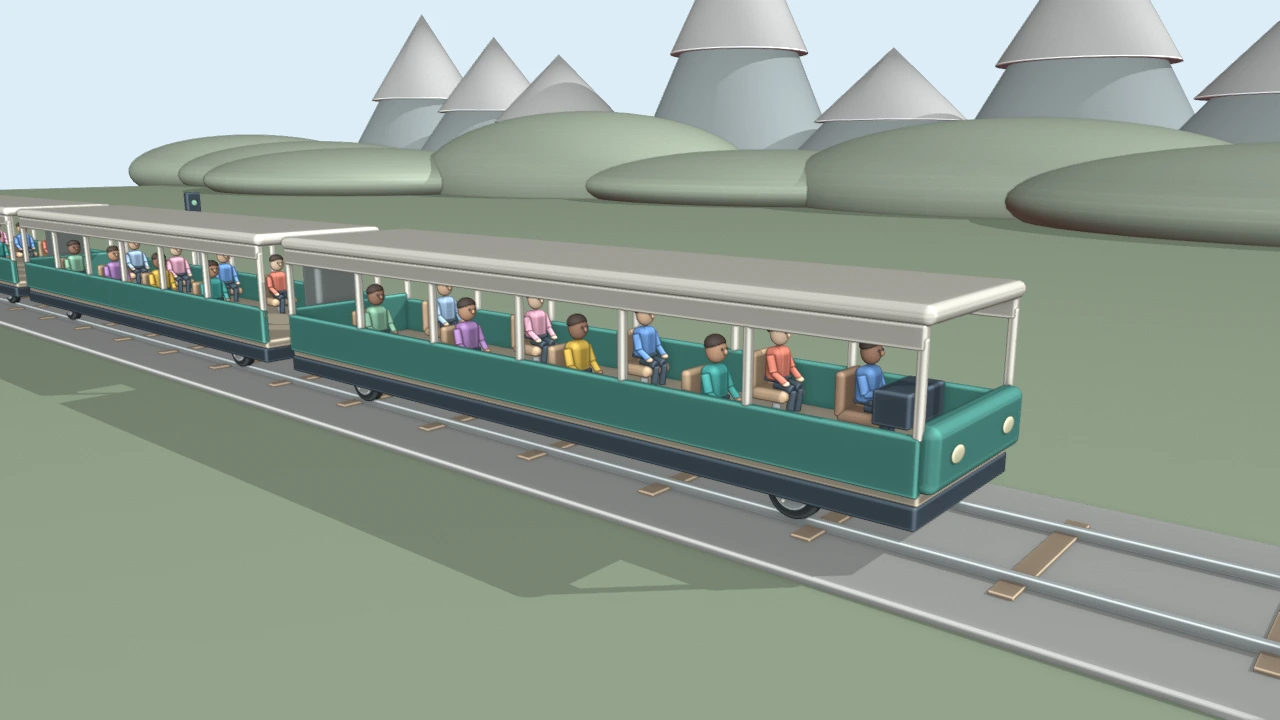 Original Blender frame 49: Descending track