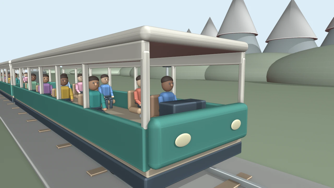 Original Blender frame 217: Cab approach