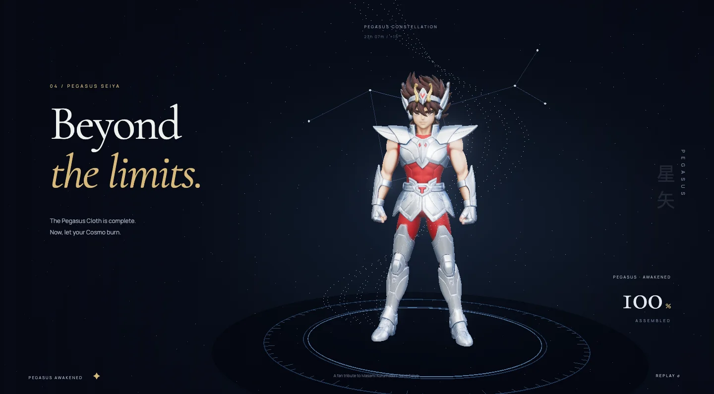 Seiya wearing his silver Pegasus Cloth