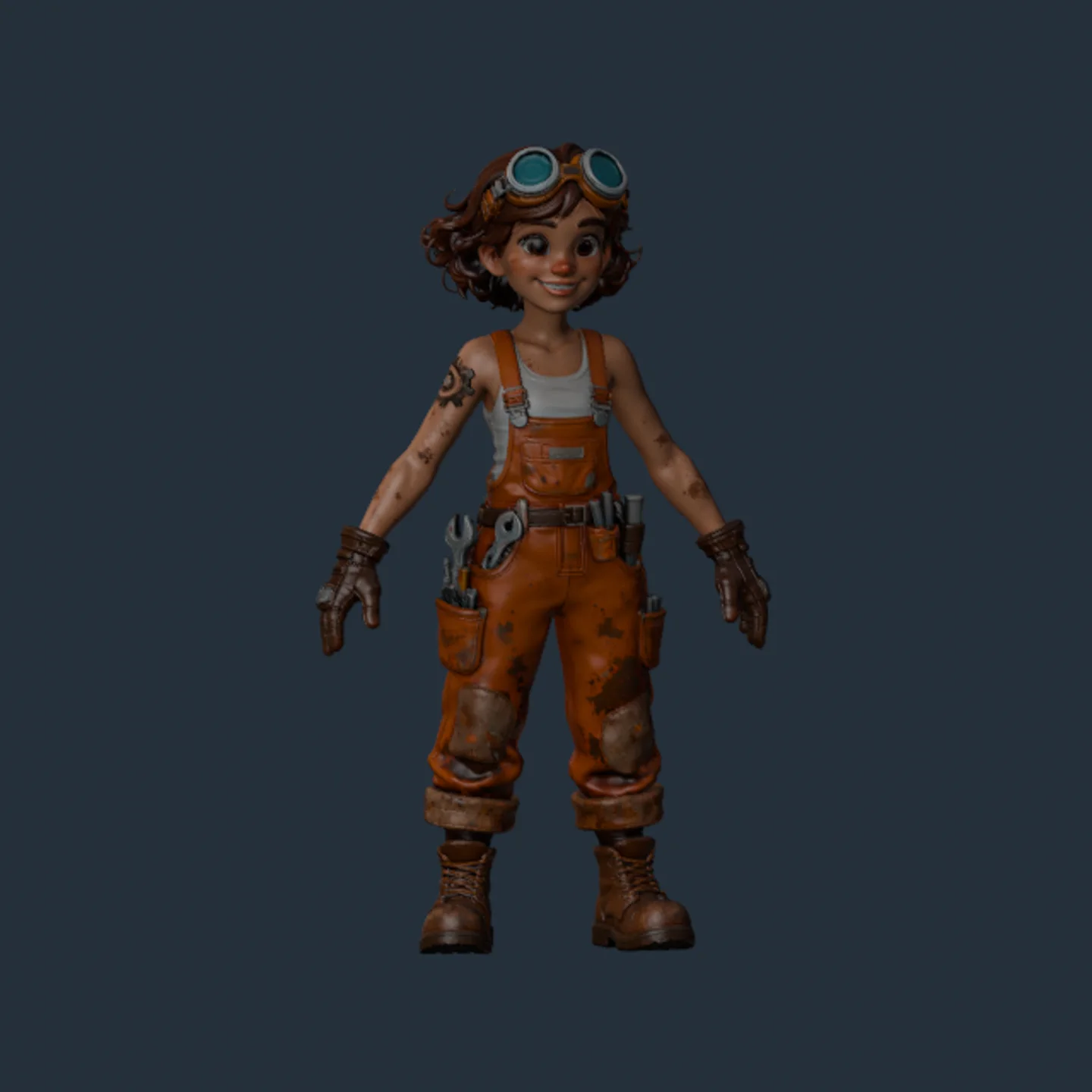 Blender render of the supplied girl model