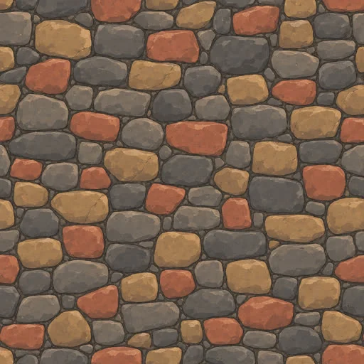 Generated cobblestone floor tile