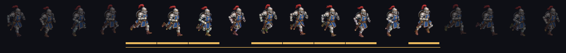 Frames of the clip with the chosen loop window highlighted