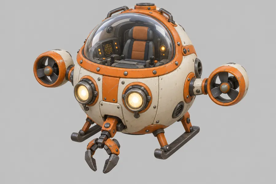 Concept of the round submarine, shown until the 3D view loads