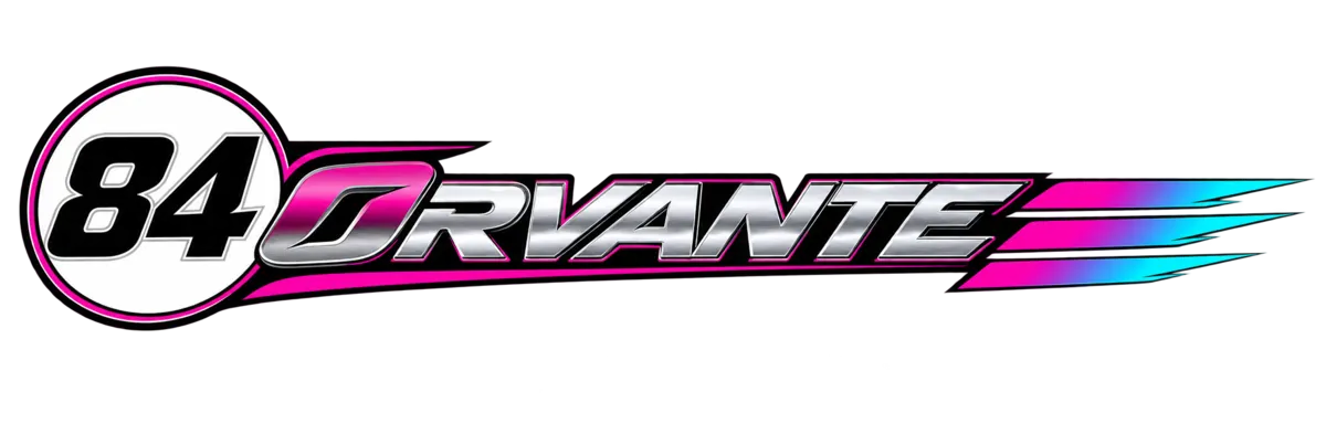 Side decal: a white roundel with the number 84, the word ORVANTE in chrome and magenta, and three speed stripes