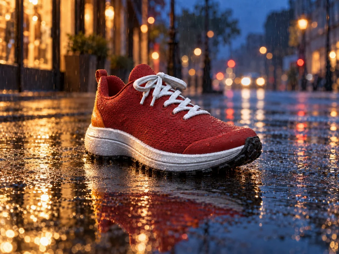 Tern in Ember on a wet city street in the rain