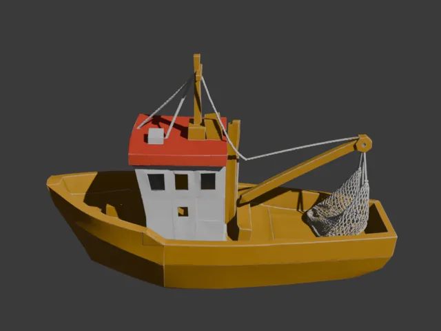 The trawler mesh: a small paper fishing boat