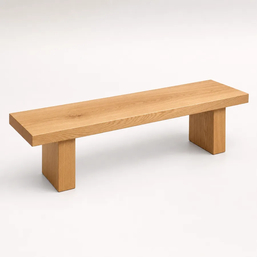 Concept of a solid oak bench