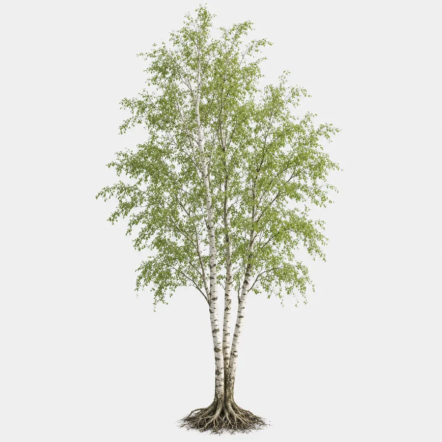 Concept of a single birch tree