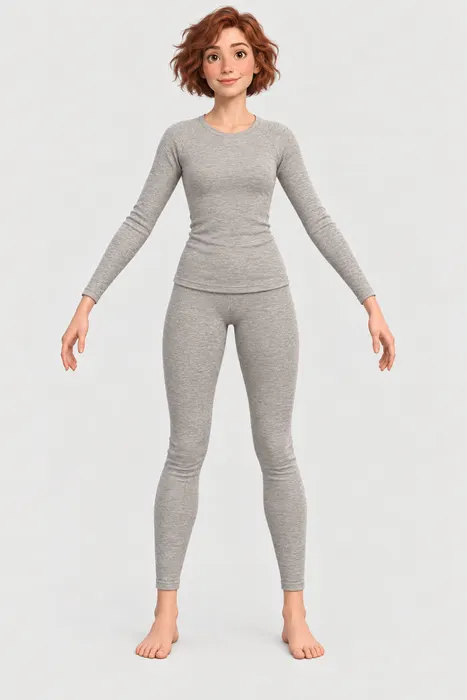 Wren's bare base body in grey base layers, A-pose