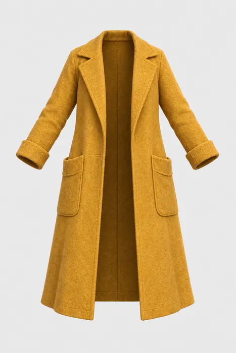 The mustard wool coat on its own