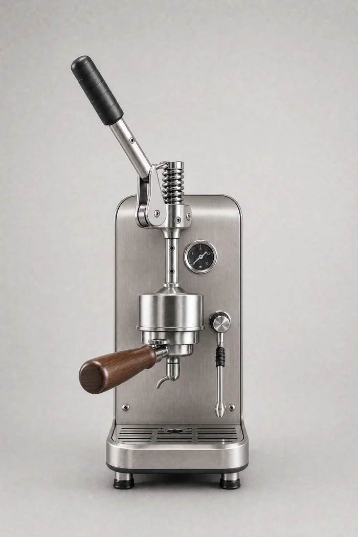 Drawn front view of the espresso machine