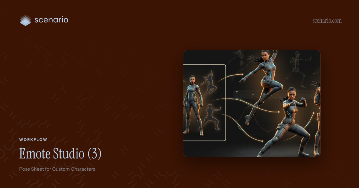 Generate 3 Character Pose Emotes for Games and Social | Scenario | Scenario